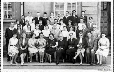 Zakończenie szkoły podstawowej, 1961 r. Z archiwum Stanisława Pilarskiego 