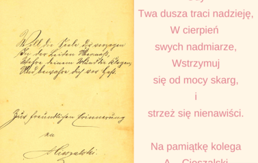 Sztambuch Leo Schellnera, str. 6 wraz z tłumaczeniem 