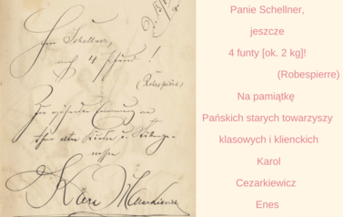 Sztambuch Leo Schellnera, str. 5 wraz z tłumaczeniem 