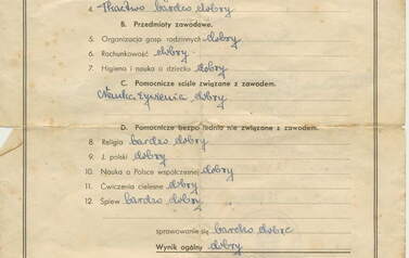 Świadectwo szkolne Danuty Dykier z r. szk. 1946/47 (str.2). Z archiwum rodziny Dykier i Kosznik