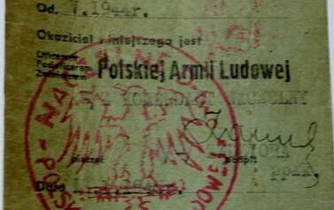 Legitymacja Polskiej Armii Ludowej - Henryk Kozłowski, pseud. "Wierzba".