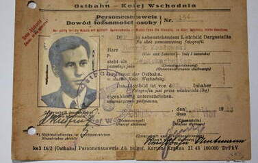Personenausweis (dow&oacute;d tożsamości osoby). Henryk Kozłowski jako pracownik Kolei Wschodniej. 