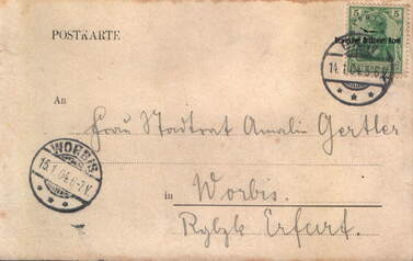Kcyńska Fara - rewers. Stempel pocztowy z 1904 r. Poczt&oacute;wka z kolekcji Zbigniewa Prusaka