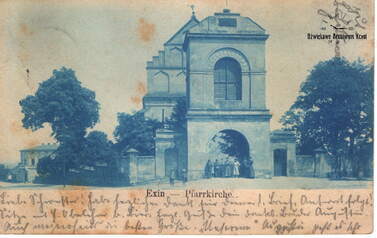 Kcyńska Fara - awers. Stempel pocztowy z 1904 r. Poczt&oacute;wka z kolekcji Zbigniewa Prusaka 