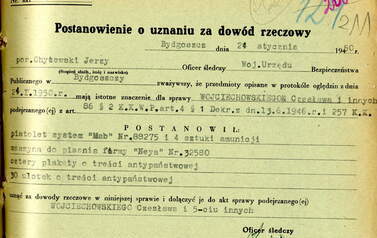 Postanowienie. Źr&oacute;dło: Szlaki Pamięci wojew&oacute;dztwa kujawsko-pomorskiego