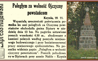 Pomnik w Sipiorach. Nadesłał Roman Tadych 
