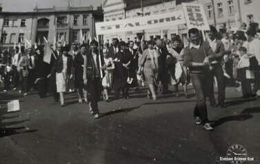 Pracownicy POM Stal&oacute;wka, 1987 r. Z archiwum Floriana Wojteckiego 