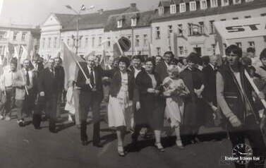 Pracownicy POM Stal&oacute;wka, 1987 r. Z archiwum Floriana Wojteckiego 