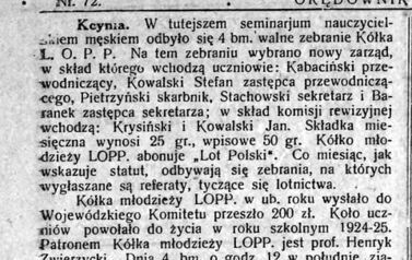 Orędownik Powiatu Szubińskiego z 1927 r. Nadesłał Jerzy Kabaciński 