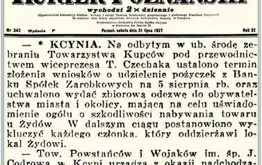 Kurier Poznański 1937.07.31, R. 32 nr 342. Źr&oacute;dło: www.wbc.poznan.pl 