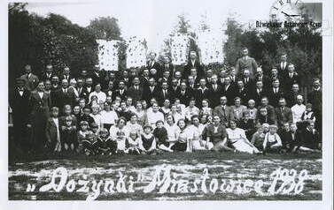 Pamiątka z dożynek w Miastowicach, 1938 r. Z archiwum Ewy Kubiak