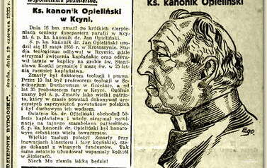 Ks. kanonik Jan Opieliński. Nadesłał Roman Tadych 