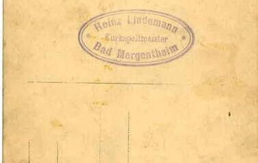 Rewers zdjęcia z pieczątką Heinza Lindemanna. Z archiwum Wojciecha Niedźwiedzińskiego