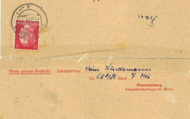 List Henryka z Sachsenhausen-Oranienburga do matki Anny, 14.03.1943 r. Z archiwum Wojciecha Niedźwiedzińskiego  