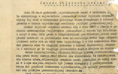 Komunikat autorstwa H. Lindemanna o śmierci Wojciecha Drzymały. Z archiwum Wojciecha Niedźwiedzińskiego