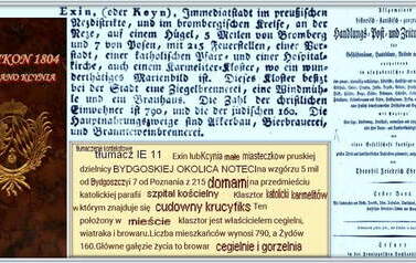 Leksykon z 1804 r. - opis Kcyni. Nadesłał Roman Tadych