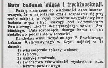 Kurs badania mięsa. Nadesłał Roman Tadych 