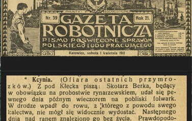 Gazeta Robotnicza, nr 39, R 21, 1.04.1911 r. Nadesłał Tomasz Kmiotek 