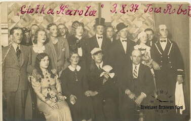 Ciotka Karola - przedstawienie Towarzystwa Robotnik&oacute;w, 3.10.1937 r. Z archiwum rodziny Pezackich 