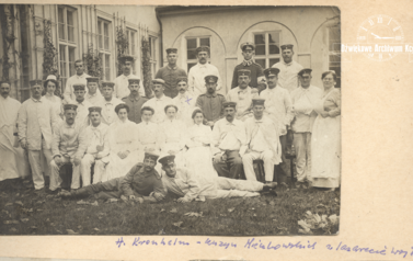 Henryk Kronhelm, kuzyn Mieczkowskich, w czasie I w. św. w lazarecie wojskowym. Z archiwum Elżbiety Czaplickiej 