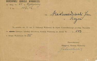 Powołanie obywatela na członka komisji wyborczej. Z archiwum Wojciecha Niedźwiedzińskiego 