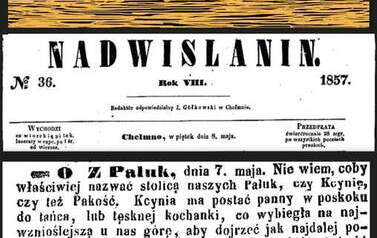 Nadwiślanin, nr 36 z 1857 r. Nadesłał Tomasz Kmiotek 