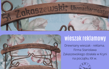 Wieszak reklamowy firmy St. Zakaszewskiego. Własność prywatna