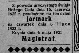 odwołany jarmark.1922.05.10
