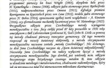 Młodzieżowa sesja z okazji 50. rocznicy śmierci Jana Czochralskiego. Ulotka 3. Z archiwum SP w Kcyni