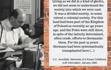 From the article "Memories of a Posen childhood" written by C.C. Aronsfeld