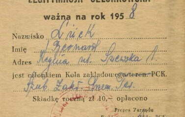 Legitymacja PCK. Z archiwum Ewy Niespodzianej 