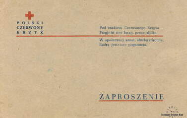 Zaproszenie PCK Z 1958 r. Z archiwum Ewy Niespodzianej 