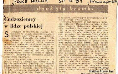 Primaaprilisowy żart - artykuł Wojtka Cieślewicza. Z archiwum Pawła Cieślewicza