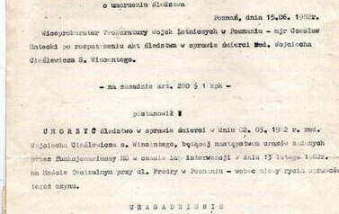 Postanowienie o umorzeniu śledztwa. Z archiwum Pawła Cieślewicza