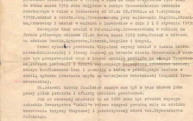 Zaświadczenie wystawione Stanisławowi Adamskiemu w Trzemesznie. Z archiwum Bogny Adamskiej 