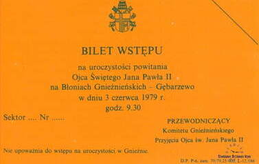Pielgrzymka Jana Pawła II do Polski - Msza św. w Gnieźnie. Z archiwum Henryka Wes&oacute;ł