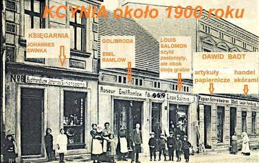 Kcynia około roku 1900, obecnie ul. Poznańska nr 6, 7, 8. Poczt&oacute;wka ze zbioru pana Zbigniewa Prusaka. Przygotował Tomasz Kmiotek 