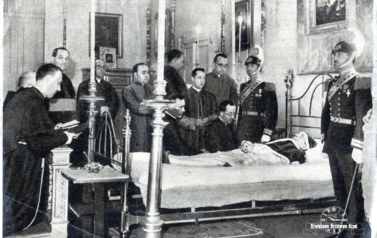 Papież Pius XI na łożu śmierci, 11.02.1939 r. (wycinek z gazety). Z archiwum rodziny Wierzbickich