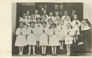 Wczesna Komunia św., ok. 1935 r. Z archiwum Kazimierza Jaszczaka