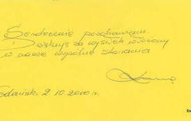 Korespondencja od prof. Lewy. 