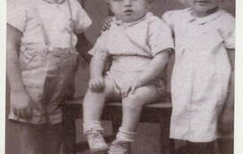 Dzieci: Bogdan, Ryszard, Bożena Budzińscy, 1948 r. 