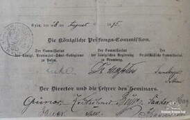 22.08.1895. Fragment świadectwa z podpisami komisji egz. Z archiwum Z. Hartwicha, przesłane przez L. Kabacińskiego