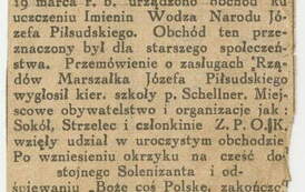 Notka prasowa z 1933 r., w kt&oacute;rej jest wymieniony kier. Schellner. Z archiwum Michała Poczobutta