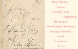 Sztambuch Leo Schellnera, str. 5 wraz z tłumaczeniem 