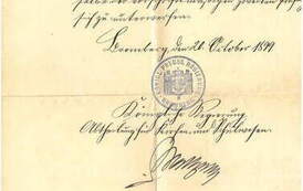 Świadectwo ukończenia drugiego roku nauki przez Leo Schellnera, 25.08.1899. Z archiwum Michała Poczobutta