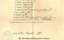Świadectwo ukończenia drugiego roku nauki przez Leo Schellnera, 25.08.1899. Z archiwum Michała Poczobutta