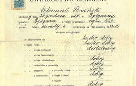 Świadectwo ukończenia kl.IV. w r. szk. 1933/34. Z archiwum Grażyny Andrzejewskiej