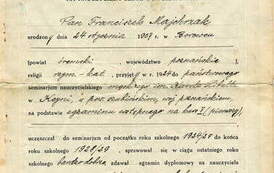Dyplom absolwenta Seminarium Nauczycielskiego z 1929 r. Z archiwum Zbigniewa Prusaka