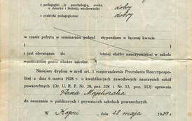Dyplom absolwenta Seminarium Nauczycielskiego z 1929 roku. Z archiwum Zbigniewa Prusaka