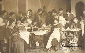W Słupach. Kurs szycia, 1936 r. 